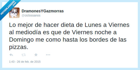 Dieta lunes a domingo